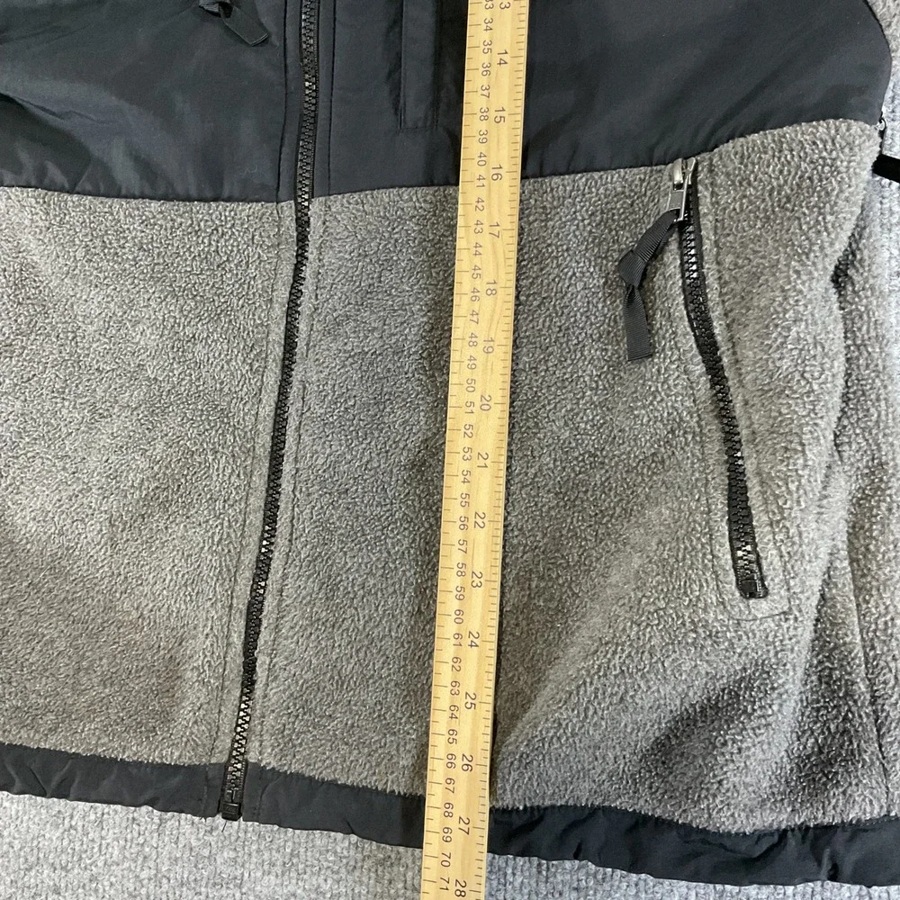 The North Face Denali Fleece Jacket Mens Medium Gray Black FZip Polartec Outdoor